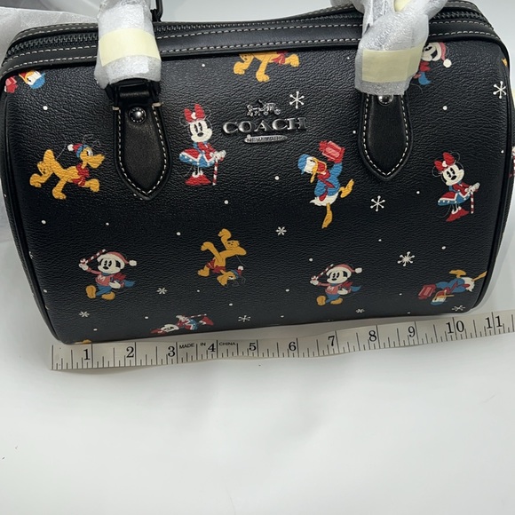 ❤️NWT DISNEY X COACH ROWAN SATCHEL BAG W/ HOLIDAY PRINT - Picture 8 of 14